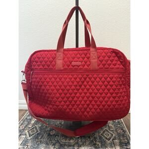 VERA BRADLEY Cardinal Red GRAND WEEKENDER TRAVEL BAG